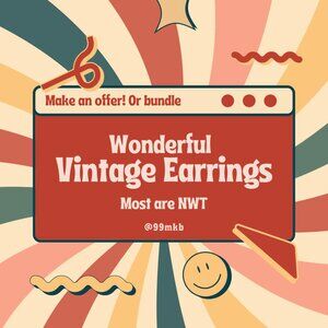 Vintage Earrings 1980s, 1990s, Y2K